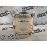 10 X BRAND NEW PECKSNIFFS ENGLAND 595.3G PREMIUM FREESIA AND DAMASK ROSE SCENTED CANDLES RRP £57