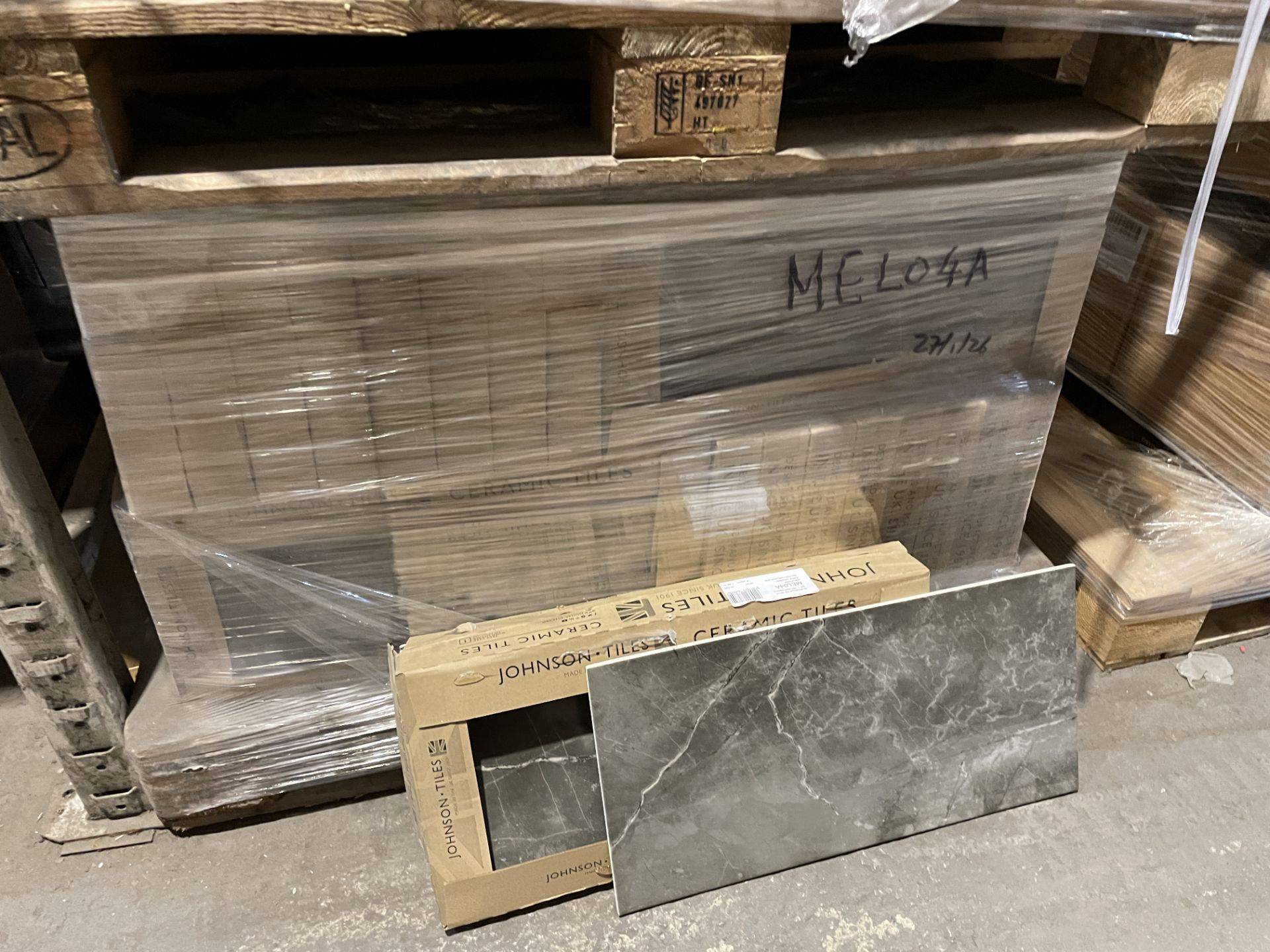 PALLET TO CONTAIN 40 X BRAND NEW PACKS OF Melford Marble MEL04A DARK BROWN SATIN FINISH GLAZED - Image 3 of 4