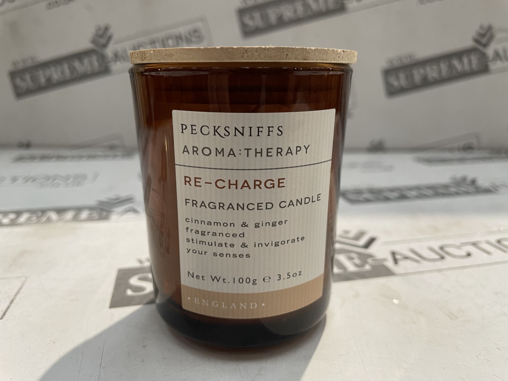 10 X BRAND NEW PECKSNIFFS AROMATHERAPY RE-CHARGE FRAGRANCED CANDLE 100G CINNAMON AND GINGER