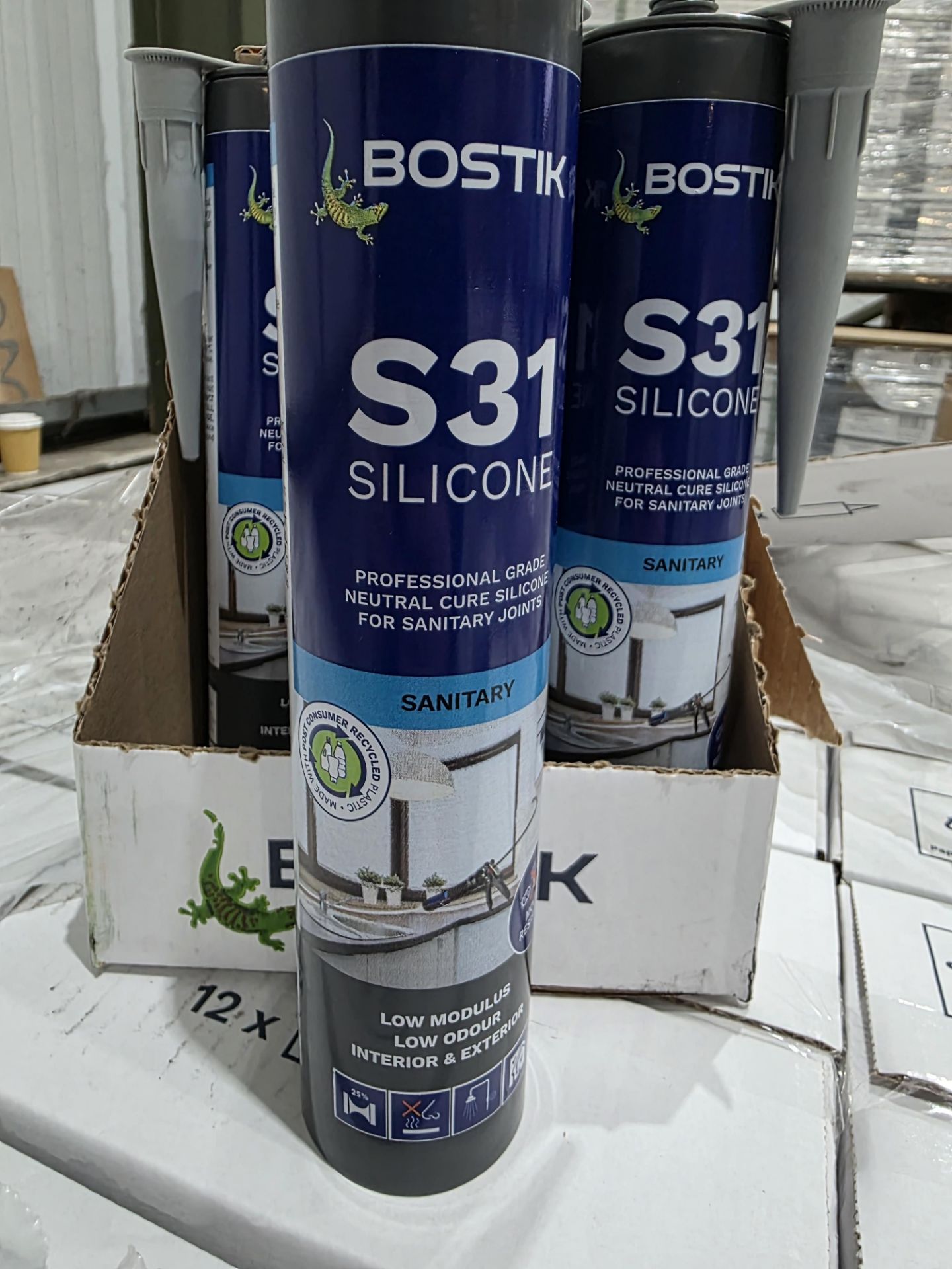60 x Bostik Pro S31 Sanitary Silicone 310ml Grey. RRP £12.49 per tube. • +/- 25% flexibility • - Image 2 of 3