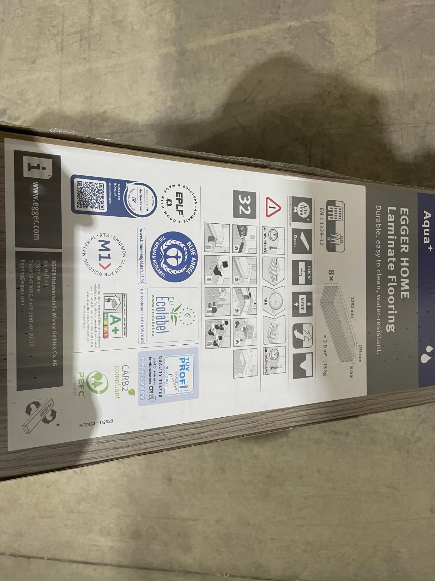 10 X BRAND NEW PACKS OF LUXURY EGGER LAMINATE FLOORING GREY BOLTON OAK (EHL194). MADE IN GERMANY - Image 5 of 5