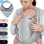 6 X BRAND NEW Baby Wrap Carrier Light Grey with Stars – Baby Carrier for Newborns and Babies Up to