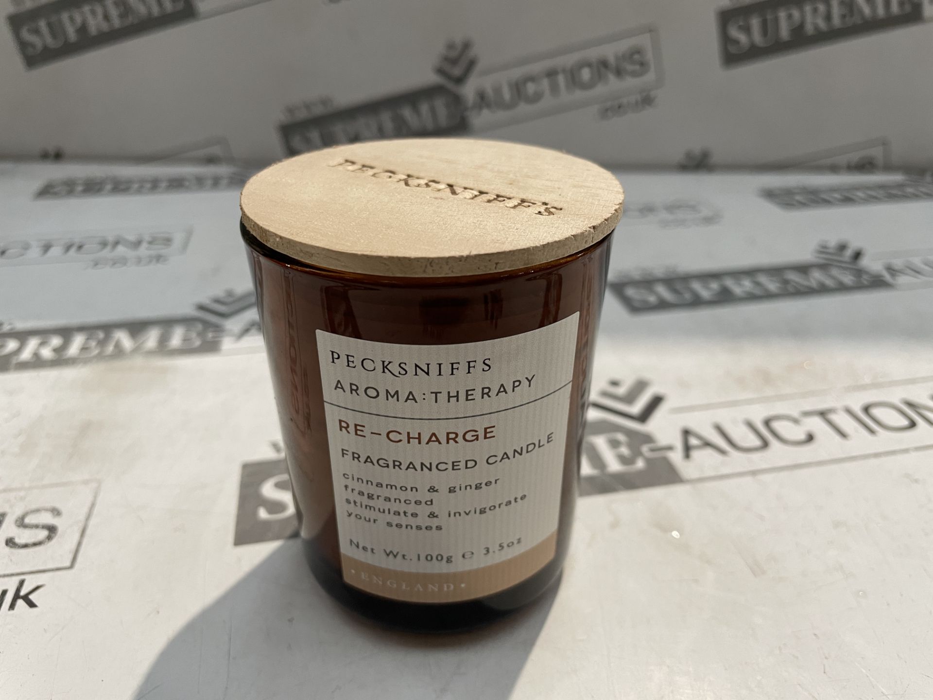 10 X BRAND NEW PECKSNIFFS AROMATHERAPY RE-CHARGE FRAGRANCED CANDLE 100G CINNAMON AND GINGER - Image 2 of 2