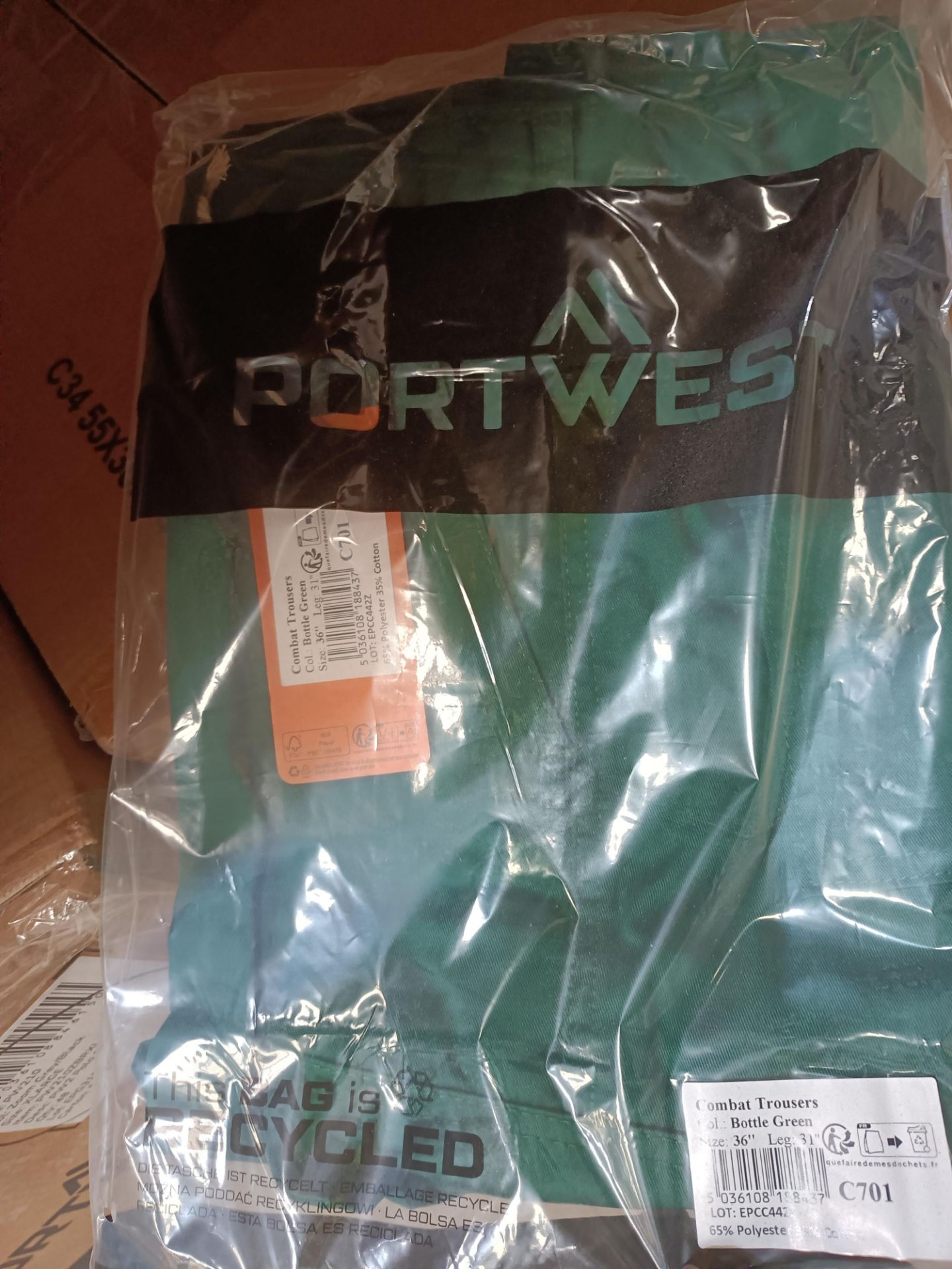 36X PORTWEST C701 COMBAT TROUSERS (36? WAIST) ARE TOUGH, MULTIFUNCTIONAL WORK TROUSERS MADE FROM A