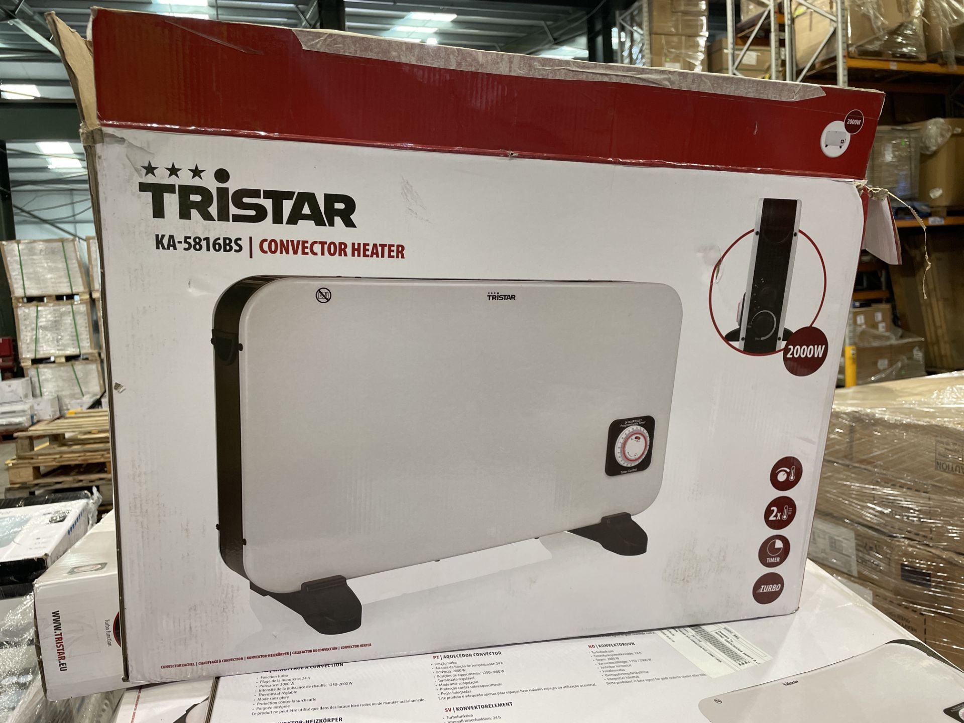 5 X BOXED Tristar 2000W White Convector heater With timer function RRP £54 EACH. The Tristar 2KW