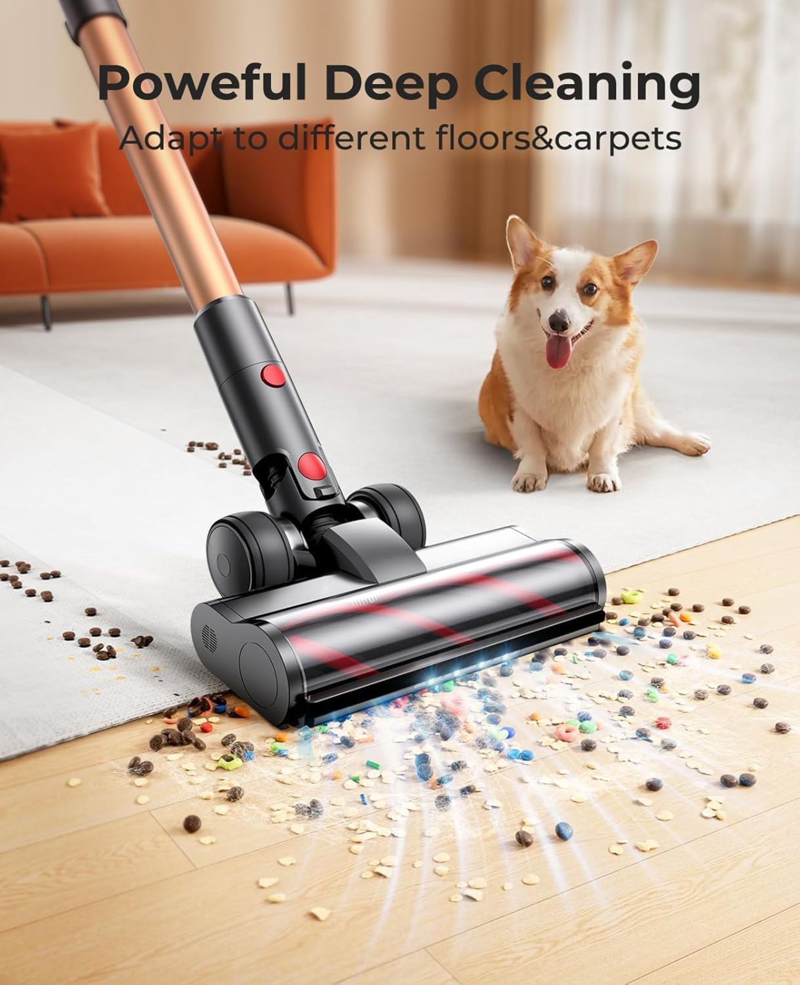 BOXED Fieety Vacuum & Cleaner 550W/45000pa Stick, Touch Display, 60 Mins, 5-in-1 with Charging - Image 3 of 6