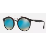 NEW & PACKAGED RAY-BAN Gatsby Sunglasses - BLACK WITH GREY MIRROR BLUE LENSES. RRP £174. (RB4256
