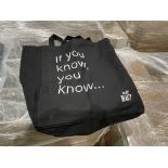 25 X BRAND NEW CULT BEAUTY IF YOU KNOW YOU KNOW LARGE BLACK FASHION TOTE BAGS (LOC: 19.16-AA586)