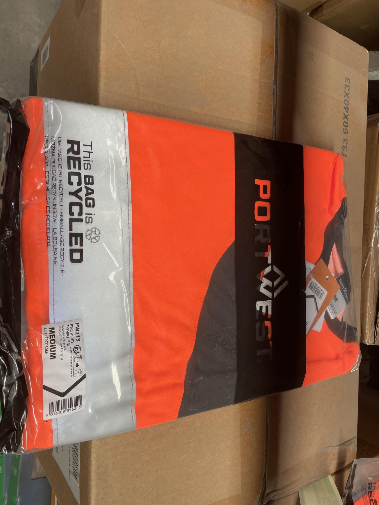 48 x BRAND NEW PW212 - PW2 Hi-Vis Cotton Comfort Polo Shirt, Orange/Black SIZE MEDIUMM, The PW2 Hi-
