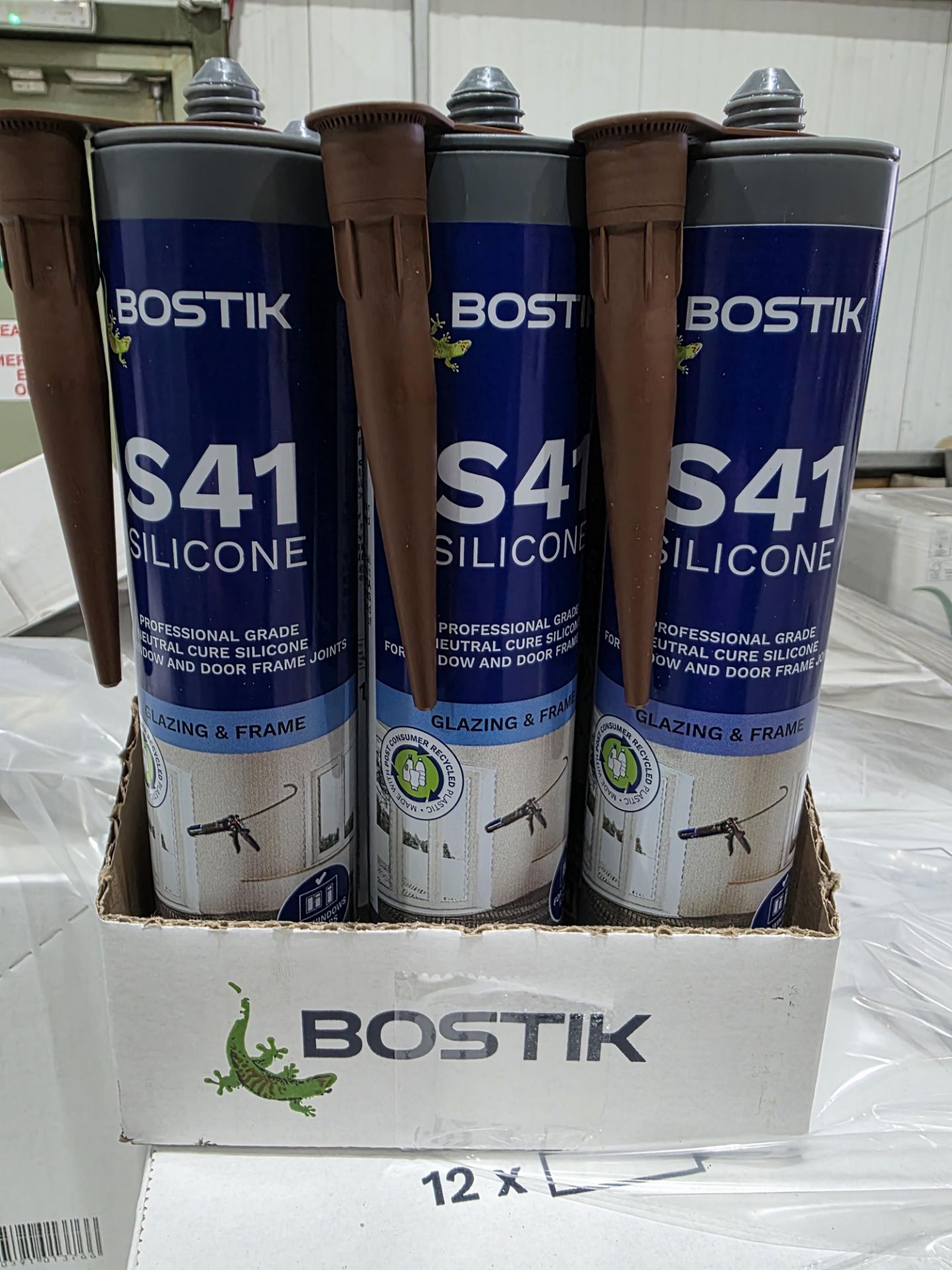 60 x Bostik S41 Neutral Cure Window & Door Frame Silicone Sealant 310ml Brown. RRP £11.40 per