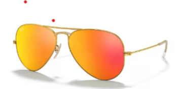 NEW & PACKAGED RAY-BAN Aviator Large Metal Sunglasses - MATTE ARISTA WITH GREEN MIRROR ORANGE