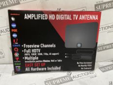 40 X BRAND NEW AMPLIFIED HD DIGITAL TV ANTENNAS (LOC: 48.19-AA3651)