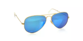 NEW & PACKAGED RAY-BAN Aviator Large Metal Sunglasses - MATTE ARISTA WITH GREY MIRROR BLUE LENSES.
