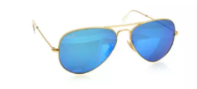 NEW & PACKAGED RAY-BAN Aviator Large Metal Sunglasses - MATTE ARISTA WITH GREY MIRROR BLUE LENSES.