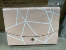 20 x Paper Junkie, Pink & White Geometric Design Files Folders. (LOC: 28.4-JR3950)