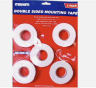 Box to contain 96 x Packs of Double Sided Mounting Tape, 5 Rolls per pack. Approx 12mm x 2M, Easy to