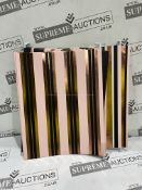 24x BRAND NEW PAPER JUNKIE PACKS OF 12 HANGING FILE FOLDERS WITH STIPED METALLIC DESIGN. (LOC: 35.