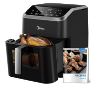 Midea Air Fryer with Window 7L, Rapid Air Technology, 90% Less Oil & Max Crisp, Energy Saving, 7-