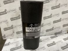 10 X BRAND NEW B AND G HOME GOODS ROLLS OF THE TOUGHEST TOOLBOX LINER RRP £95 EACH. 18 INCHES X 24