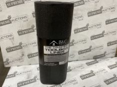 10 X BRAND NEW B AND G HOME GOODS ROLLS OF THE TOUGHEST TOOLBOX LINER RRP £95 EACH. 18 INCHES X 24