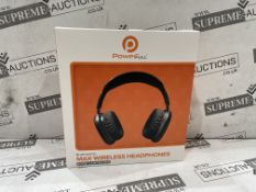 6 X BRAND NEW POWERFULL BLUETOOTH MAX WIRELESS HEADPHONES WITH NOISE CANCELLING TECHNOLOGY (LOC: