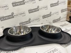 10 X BRAND NEW PREMIUM SMALL SILICONE BASED DOUBLE BOWL FEEDERS RRP £19 EACH (LOC: 42.11-AA5050)