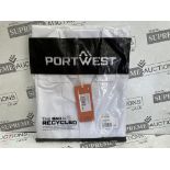 48 X BRAND NEW PORTWEST WHITE MENS FOOD COATS SIZE XXL (LOC: 29.5-AA6508)