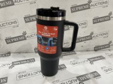 8 X BRAND NEW POWERFULL DUAL WALL 40OZ STAINLESS STEEL TUMBLER MUGS (COLOURS MAY VARY) (LOC: 35.2-