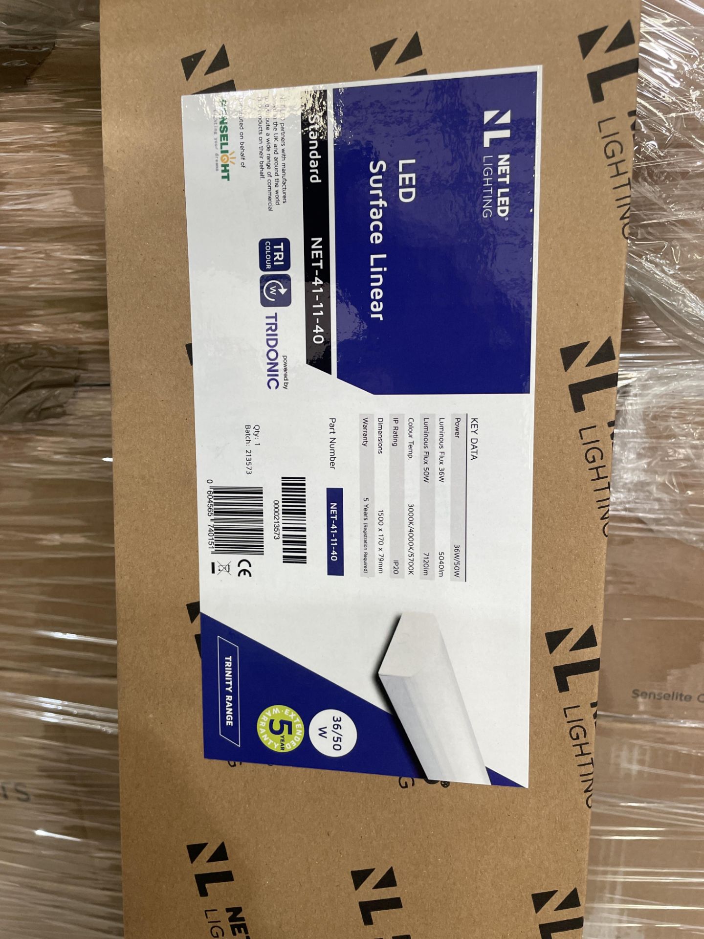 4 X BRAND NEW NET LED LIGHTING 5FT 36W/50W, 5040/7120LM LED SURFACE LINEAR LIGHTS RRP £90 EACH (LOC: