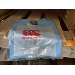 10 X BRAND NEW CANTEBURY BLUE ENGLAND RUGBY T SHIRTS SIZE 12 YEARS (LOC: 30.3-BB3603)