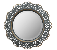 10 x Small Round Blue Casual Mirror (12.5 in. H X 12.5 in. W) The lovely metal lace wall mirror is