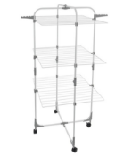 JVL Foldable 3 Tier Drying Rack - 21M White, The ideal solution for drying clothes indoors - our 3