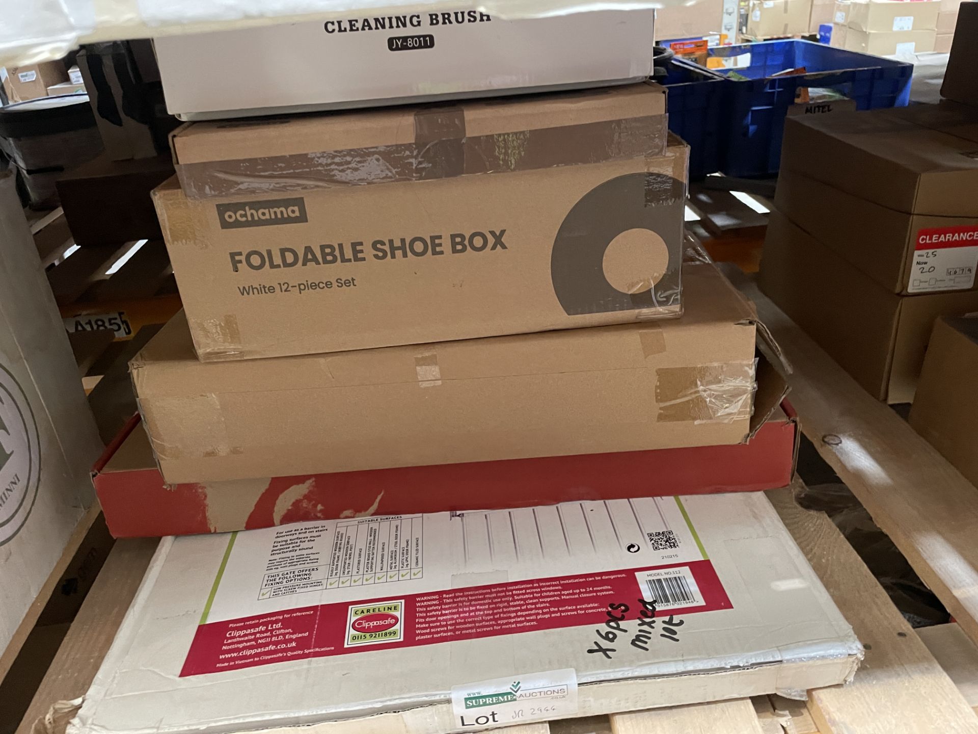 6 Piece Mixed lot to include weighing scales, Electronic spinning brush with 6 attachments, foldable