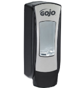 18 x ADX-12 1250mL Foam Soap Dispenser, Push-Style, Chrome/Black, Soap Dispenser, Color Black, Mount