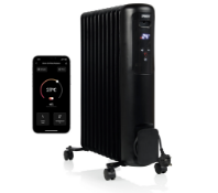 Princess Smart 2000W Black Oil Filled Radiator, 11 Fins, Thermostat control, Elevate your heating