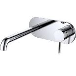 2 X BRAND NEW VURTU Ares Curved Plate Wall Mounted Basin/ Bath Filler, 1/4 Turn, Single Lever