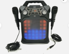 XCD Bluetooth Karaoke Party Machine RGB Lights 2 Mics XCDKARPTYBK, Equipped with Bluetooth