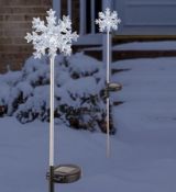 8 x Sets of 2 Alpine Corporation 33"H Outdoor Solar 3D Snowflake Garden Lawn Stakes with LED Lights,