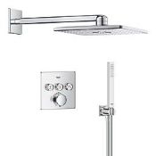 Boxed Grohe Precision SmartControl HP Rear-Fed Concealed Chrome Thermostatic Square Shower System