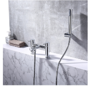 BRAND NEW VURTU Braughing Bath Shower Mixer, 1/4 Turn, Dual Lever Ceramic Disc, High/ Low Water