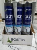 60 x Bostik Pro S31 Sanitary Silicone 310ml Grey. RRP £12.49 per tube. • +/- 25% flexibility •