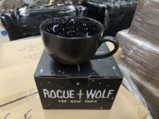 32 X NEW & BOXED ROGUE & WOLF - THE NEW DARK LARGE PORCELAIN MIDNIGHT MUGS. RRP £19.99 EACH (LOC: