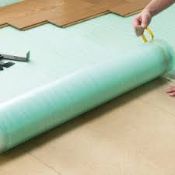 4 X BRAND NEW ROLLS OF VIYREX UNDERLAY FOR WOOD AND LAMINATE FLOORING. 3MM DEPTH, 10M2 PER ROLL,