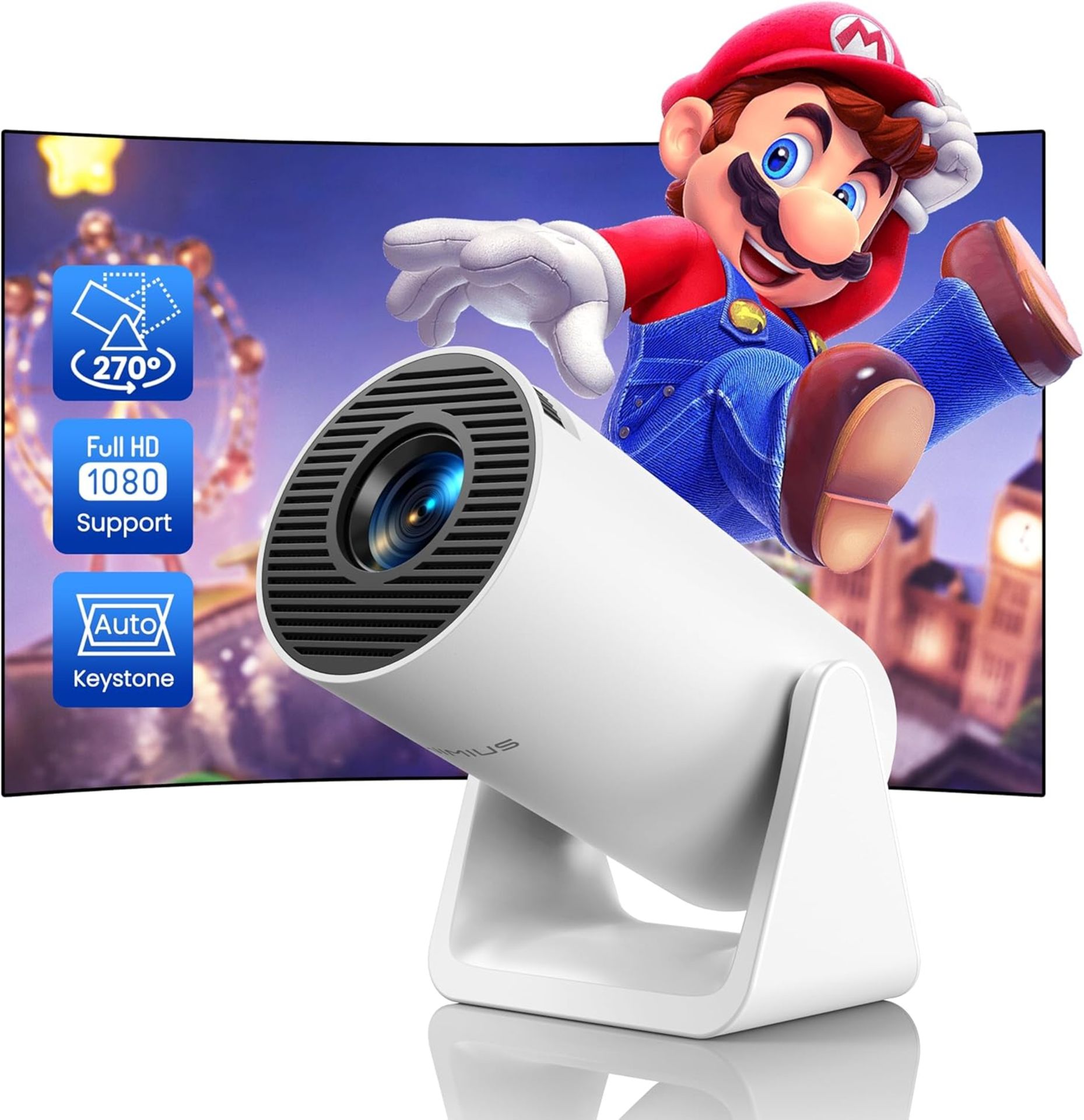 2 X BOXED WIMIUS S27 Mini Projector?Auto Keystone & Short Throw?20000 Lumen WiFi Bluetooth - Image 2 of 2