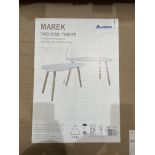 3 X BOXED MAREK DURABLE WHITE LACQUERED X 2 OVAL TABLES PER BOX (LOC: 27.1-jr111)