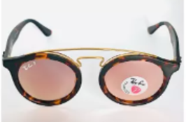 NEW & PACKAGED RAY-BAN Gatsby Sunglasses - MATTE ARISTA WITH GREEN MIRROR PINK LENSES. RRP £174. (