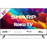 BRAND NEW BOXED 55? 4K Ultra HD SHARP Roku TV , The 55FJ2K is a 4K Ultra High Definition Frameless