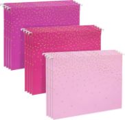 60 X BRAND NEW PACKS OF12 Pack Decorative Hanging File Folders, Letter Size, 1/5 Cut Tabs, Gold Foil