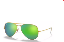 NEW & PACKAGED RAY-BAN Aviator Large Metal Sunglasses - MATTE ARISTA WITH GREY MIRROR BLUE LENSES.