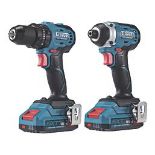 Erbauer 18V Li-Ion EXT Brushless Cordless Combi Drill & Impact Driver Twin Pack. - SR1.5.7.